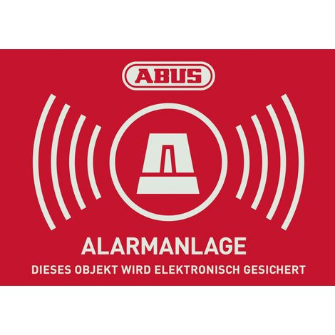 Abus Warnaufkleber Alarm AU1312 74 x 52,5 mm Warnaufkleber (1/2)