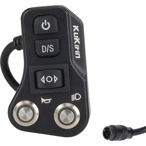 Compatible avec le bouton métallique pour clignotants et klaxon de la trottinette électrique Kukirin G3 Pro (accessoire)
