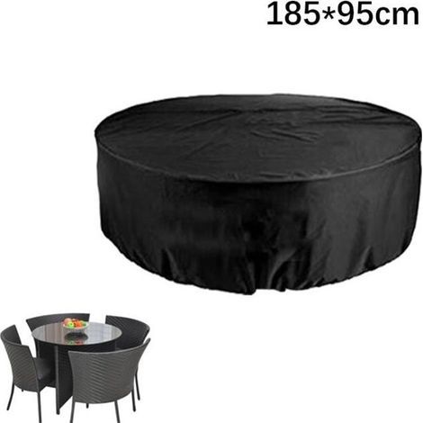 Outdoor round protective cover, 185x95 cm, black color.