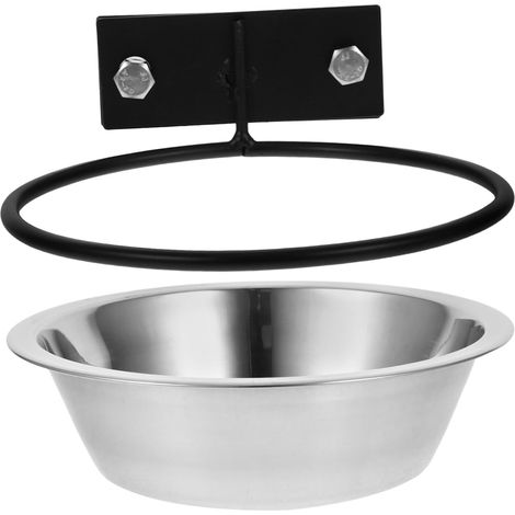 Elevated Stainless Steel Dog Bowl, Wall-Mounted Water and Food Dispenser, Compact Cat Waterer (1/5)