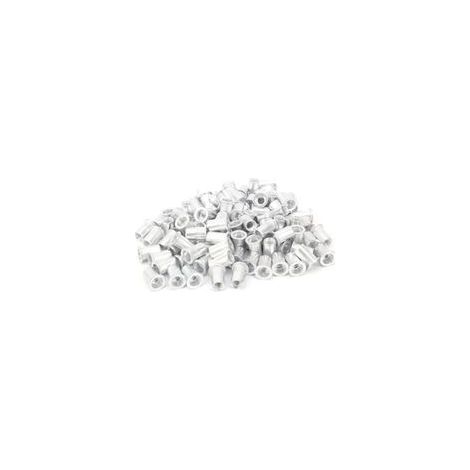 Lot de 100 écrous à rivets M8 à tête plate en aluminium pour acier, alliage, cuivre, plastique