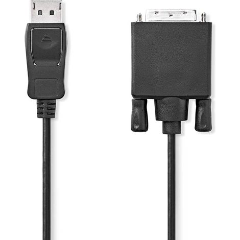 Cable Displayport  DisplayPort macho  DVI-D 24 + 1-Pin Macho  1080p  Niquelado  2.00 m  Redondo  PVC  Negro  Label (1/3)