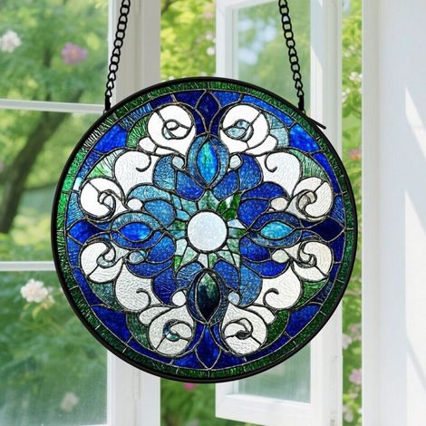 Capteur de soleil en vitrail - décoration spirituelle 9cm (1/4)