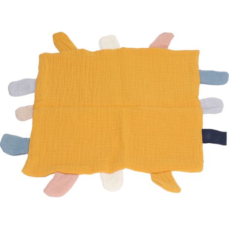 Couverture bébé pour un confort optimal en journée, apaise l'anxiété, douce, respirante et hypoallergénique, en coton, jaune (1/5)
