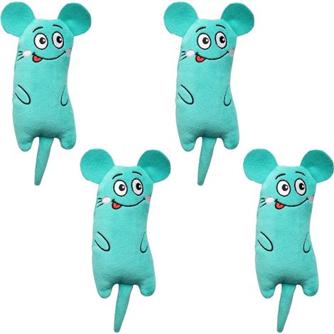 Lot de 4 jouets pour chat, herbe à chat, souris en peluche, molaire, intérieur (1/5)