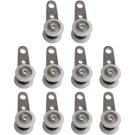 roulettes pivotantes, Lot de 10, 45 x 19 mm, avec Deux roulettes en Plastique, pour Armoire, fenêtre, Portes coulissantes (1/5)