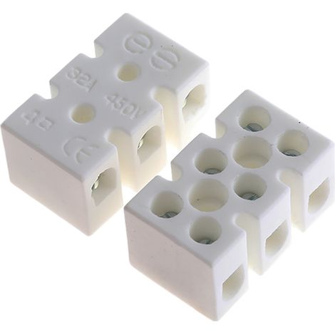 Bornier de raccordement RS PRO, 3 pôles , A visser, 4mm², 5 32A ( Prix pour Paquet de 5 )