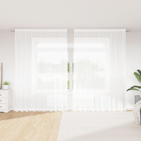 Cortina de Encaje Blanco 260 x 300 cm Poliéster vidaXL