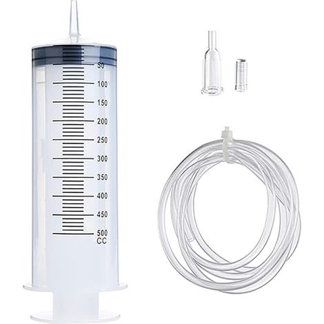 Seringue de grande capacité de 500 Ml, pompe réutilisable mesurant avec Tube d'alimentation en encre de 1m-DELKEVIC (1/3)