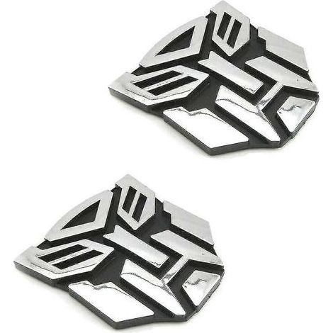 Paar Autobot-Autoaufkleber, Chrom-Finish, Transformers Autobot-Autoembleme, Autozubehör