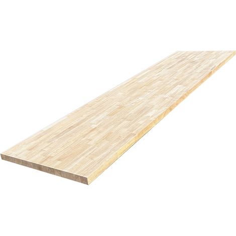 Plan de travail Hévéa Massif Lamellé Collé Abouté, L.250 cm x l.65 cm, Ep.36 mm (1/5)