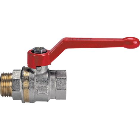 Robinet boisseau sphérique laiton PN 40 poignée alu baguée acs 40x49 (1/2)