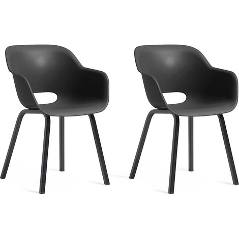 Chaise de jardin  avec pieds en métal Noa 2 pcs Graphite Keter
