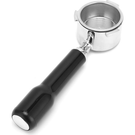 Porte-filtre sans fond pour machine à café, en acier inoxydable, 51 mm, noir. Outil de remplacement pour panier-filtre. Accessoire pour machine à café. (1/5)