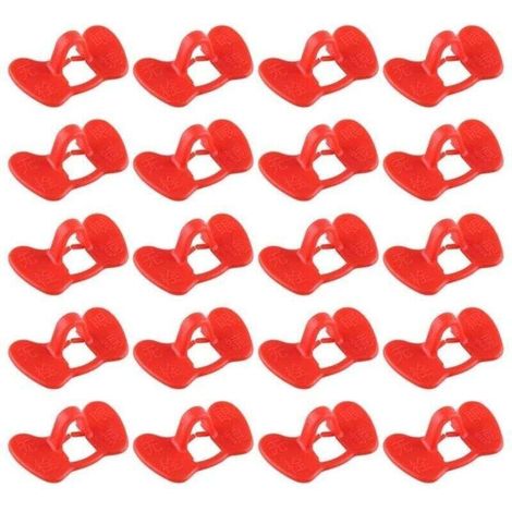 20 Pcs Lunettes de poulet, Pas de Lunettes de Poulet à Boulonner, Les Lunettes Anti-picage Des Poulets équipement Agricole Rouge