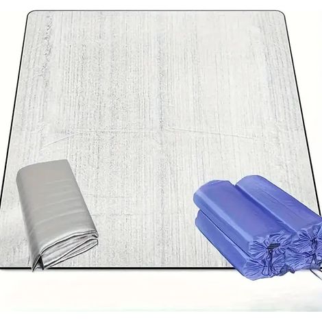 Panneau en aluminium pour camping, tapis argenté épais, tapis de tente, drap de lit décontracté, matelas thermique léger, extérieur, dépôt en aluminium double face, pliable (2m x 2m). (1/5)