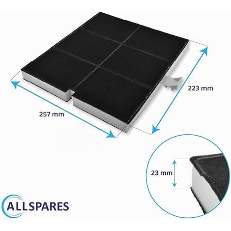 Carbon Filter for Cooker Hood Suitable for DHZ5205 / 00361047/361047, LZ52050 and Z5123X5 (257 x 223 x 23 mm) (1/2)