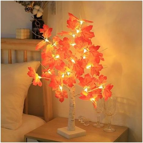 24 LED-Ahornbaum-Lichterkette (60 cm), vielseitige LED-Baumbeleuchtung, USB-batteriebetriebene Weihnachtsbaumbeleuchtung für Wohnzimmer, Zuhause, Herbstdekoration – perfekt für Halloween und Weihnacht (1/5)