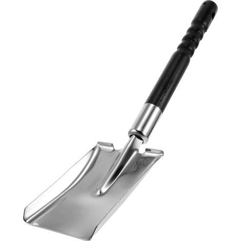 Stainless Steel Fireplace Ash Shovel with Ergonomic Handle, Multifunctional Charcoal Shovel for Barbecues and Stoves, Silver Cleaning Tool (1/5)