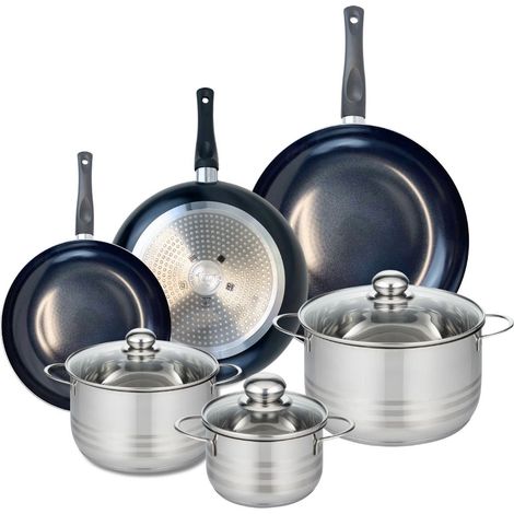 Ensemble de 3 Poêles de cuisson 24, 28 et 32 cm et 3 faitouts 16, 20 et 24 cm Elo Prima Brillant (1/5)