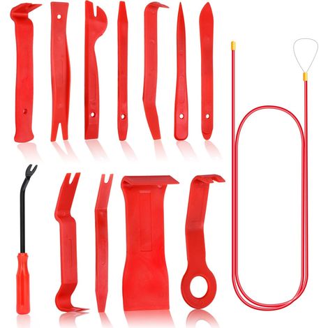 13 pcs Car Trim Removal Tool Auto Door Panel Removal Tools Strong Car Pry Tool Kit for Dash Center Console Audio Dash Audio Radio Installtion and Repair Audio Tool