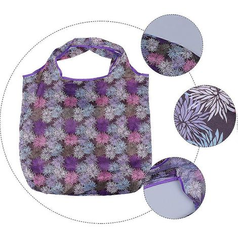Sacs de courses réutilisables, lot de 2, sacs fourre-tout écologiques violets (1/5)