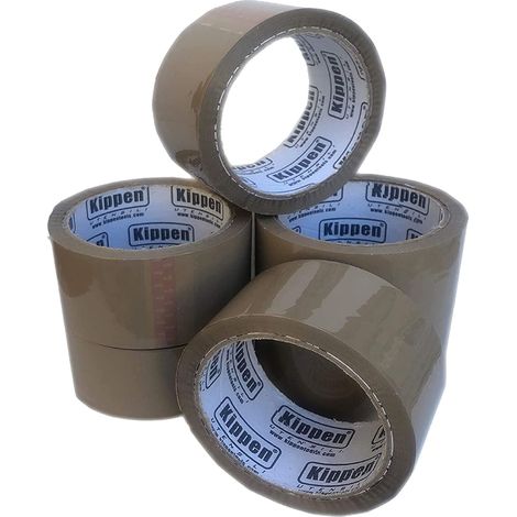 kippen 9004A1 - Confezione da 6 Rotoli di Nastro Adesivo Marrone per Imballaggi. Misura: 50mt x 48mm. (1/2)