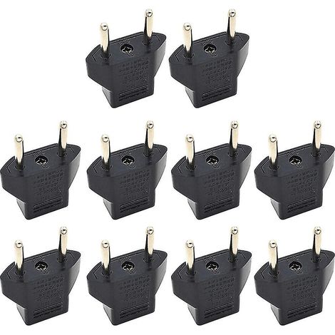 Lot de 10 adaptateurs de voyage (prise US vers EU) de type C