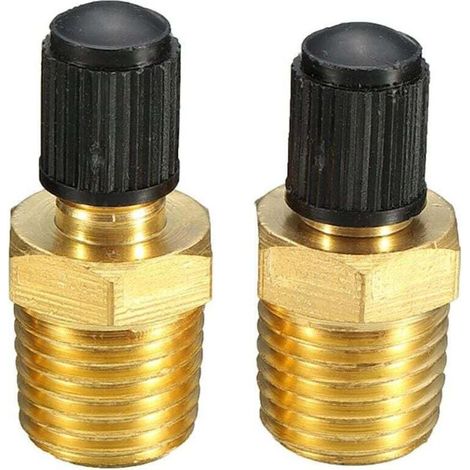 Valvole di riempimento per serbatoi di compressori Schrader in ottone nichelato, filettatura NPT da 1/4" - Confezione da 1