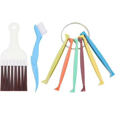 Lot de 3 brosses de nettoyage pour climatiseurs (peigne à ailettes et brosse pour condenseur).-17x6cm (1/3)