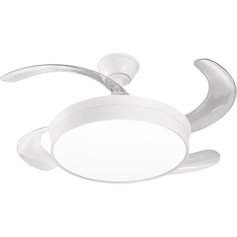 Ventilatore da Soffitto con luce Perenz 7165 B CT Bianco - Ø 106 cm, 4 Pale a scomparsa, 6 Velocità, Motore DC 30W, Silenzioso