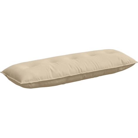 Back Pillow Cream 140 x 50 cm Microfibre Fabric vidaXL