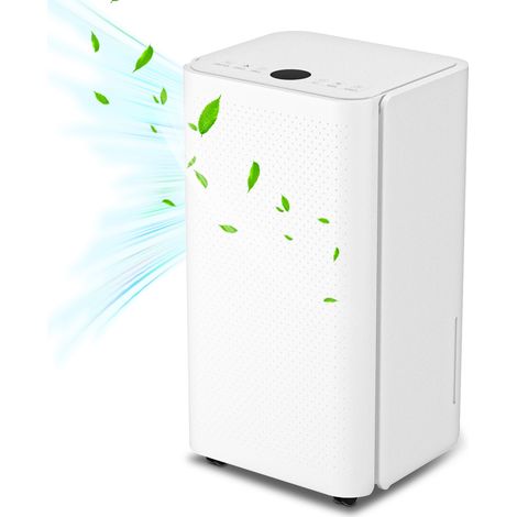 Jiubiaz Luftentfeuchter 12 L/Tag für Schlafzimmer und Wohnräume, 2-L-Wassertank, Timer, Schlaf- und Wäschetrocknungsmodus (1/5)