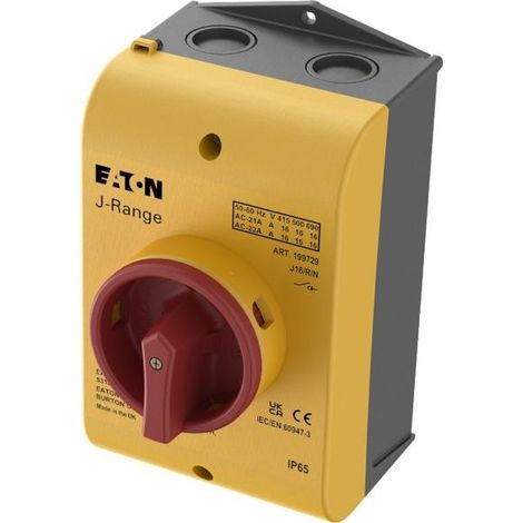 Inter. général 16 A,en saillie 3 pôles + N ARRÊT D'URGENCE verrouillable 000199729 EATON J16/R/N