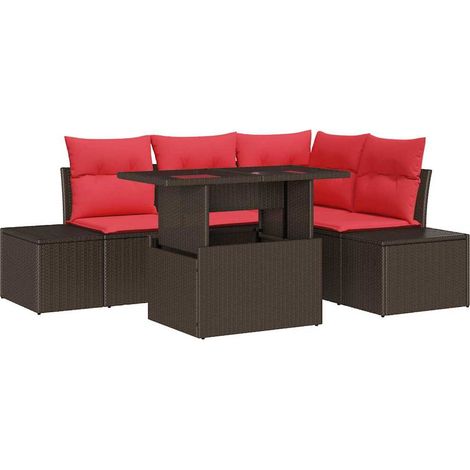 Conjunto de sofá de jardín 6 uds. 4-Número de plazas vidaXL (1/5)