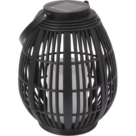Lanterne solaire de jardin LED extérieure étanche en rotin décoratif pour terrasse, allée et cour (1/5)
