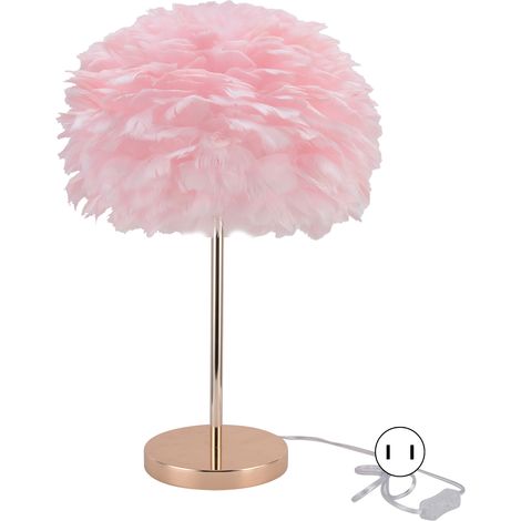 Lampadaire de bureau à plumes E27, support moderne pour lampe de table, décoration de chambre à coucher, mariage, anniversaire, prise US 110V