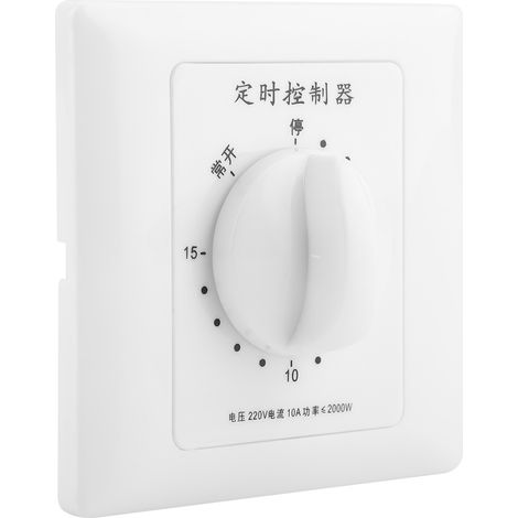 Minuteur de pompe à eau 220 V avec compte à rebours mécanique, interrupteur de minuterie intelligent pour une utilisation en intérieur (15 minutes) (1/5)