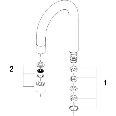 Dornbracht 90282221502-33 Bec de sortie Pièces de rechange