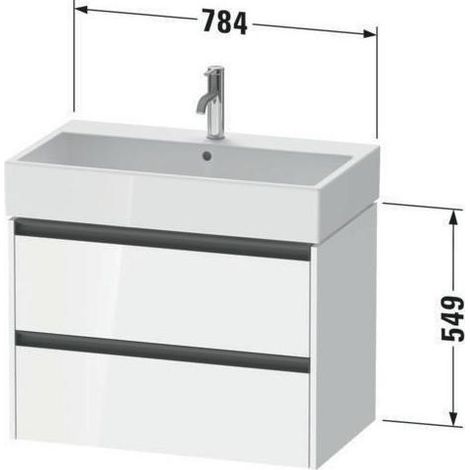 Duravit Ketho.2 Waschtischunterbau wandhängend, 2 Schubkästen, (1/4)