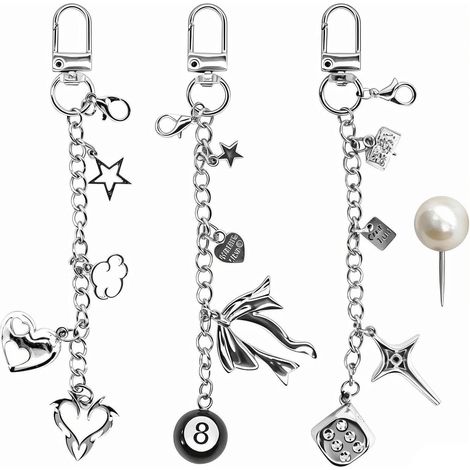 Lot de 3 porte-clés de rangement pour gloss à lèvres, porte-clés décoratifs pour sac à main, incluant une perforatrice (à perforer), breloque pour clés et sac à main, rangement pour rouge à lèvres (1/5)