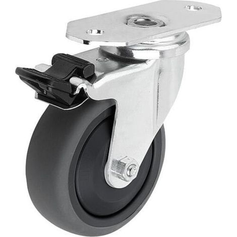 KIPP Lenkrolle mit Feststellsys Stop-Fix Form C Ø75 x 25mm thermoplast elektrisch (1/3)