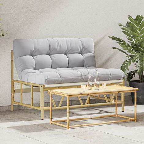 Maison Exclusive - Outdoor-Sitzplätze mit Kissen Hellgrau 110 x 7 (1/5)