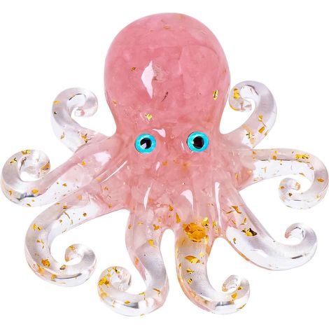 Décoration d'aquarium en forme de pieuvre – un élément décoratif pour aquarium représentant un animal marin. 10 cm (3,93 pouces) (1/3)