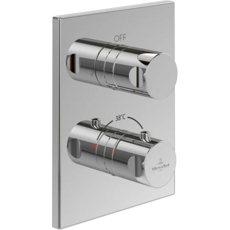 VILLEROY ET BOCH Universal Grifería Mezclador termostático empotrable rectangular de 2 vías Cromo