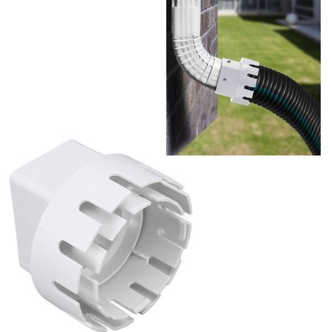 Adaptateur de descente pluviale plastique, raccord de drainage adaptateur de tuyau de descente convertisseur connecteur avec vis blanc L 3x4 pouces
