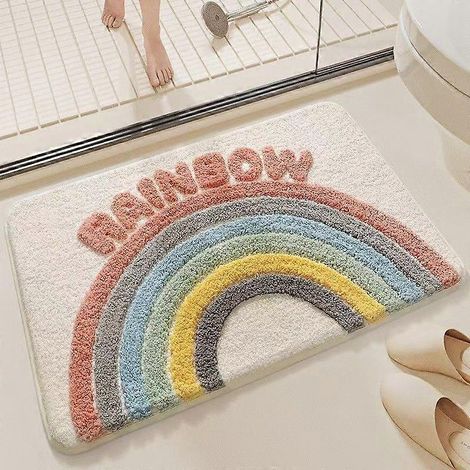Tapis de bain antidérapant, tapis de bain doux en microfibre, tapis de douche absorbant et lavable en machine pour salle de bain, (40x60cm) (1/5)