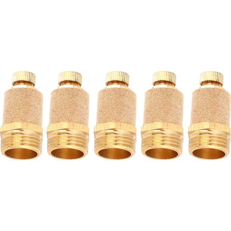 5 Pièces Silencieux Pneumatique Laiton G1/2, Étrangleur à Tête Longue pour Composants Industriels (1/5)