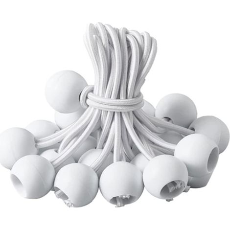 Filiyano-100 tendeurs élastiques avec boules, tuyaux/cordons de sécurité de 15 cm pour la fixation des rideaux (1/5)