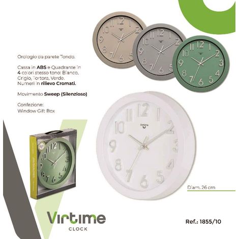 1 Pezzo Orologio da Parete Numeri in Rilievo 25 cm 4 Colori (1/2)